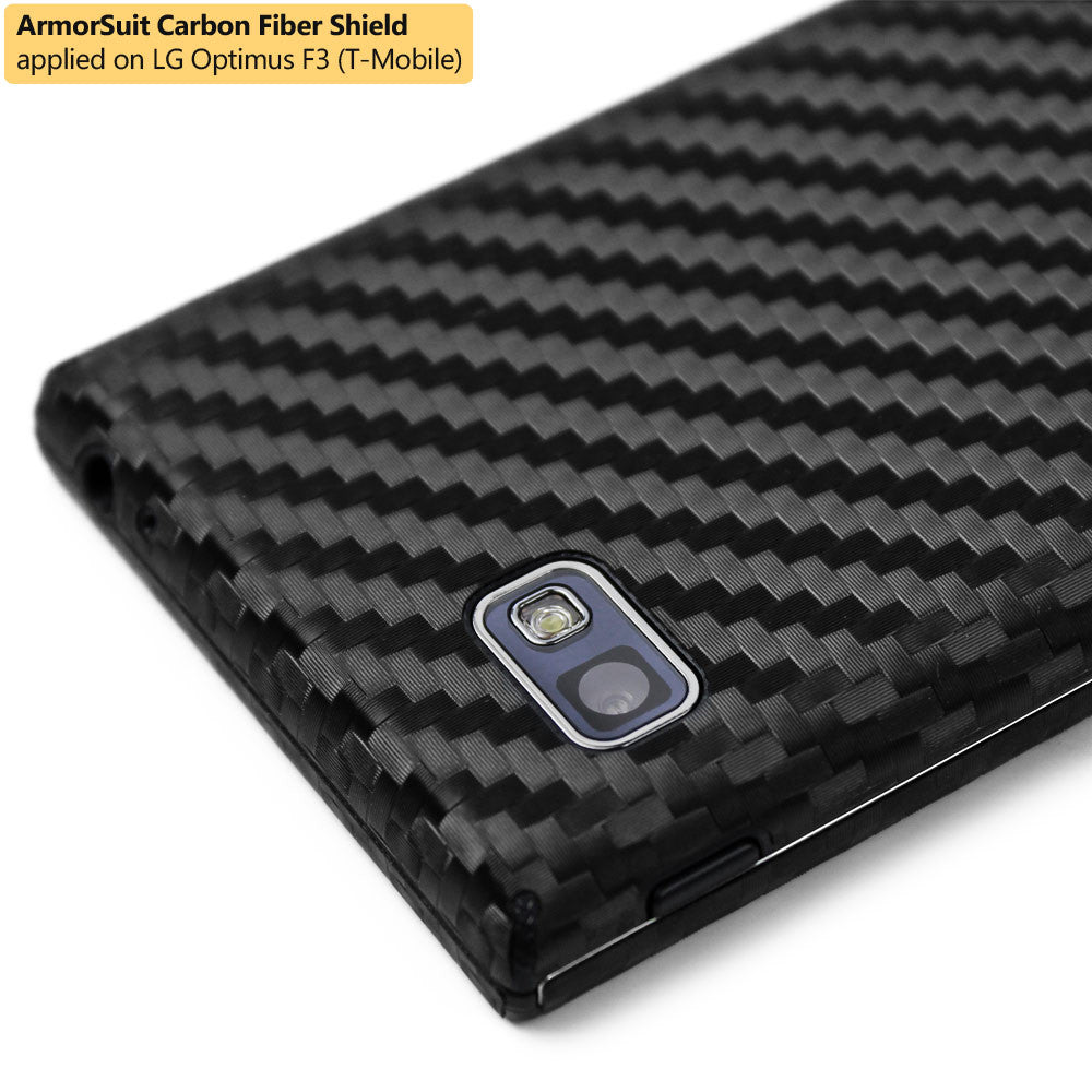 LG Optimus F3 (MS659) (MetroPCS / T-Mobile) Screen Protector + Black Carbon Fiber Film Protector
