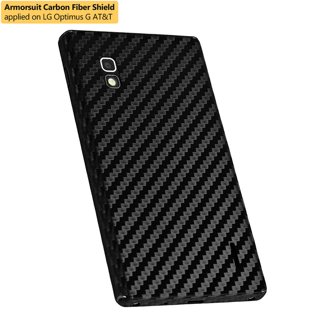 LG Optimus G (AT&T) Screen Protector + Black  Carbon Fiber Film Protector