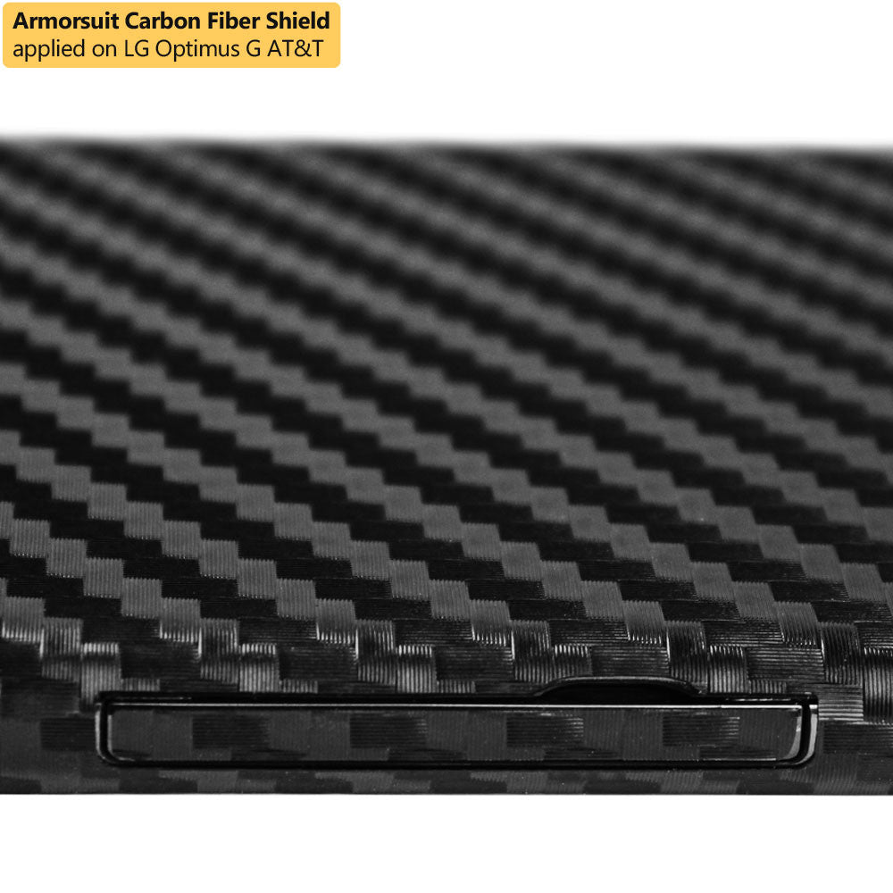 LG Optimus G (AT&T) Screen Protector + Black  Carbon Fiber Film Protector