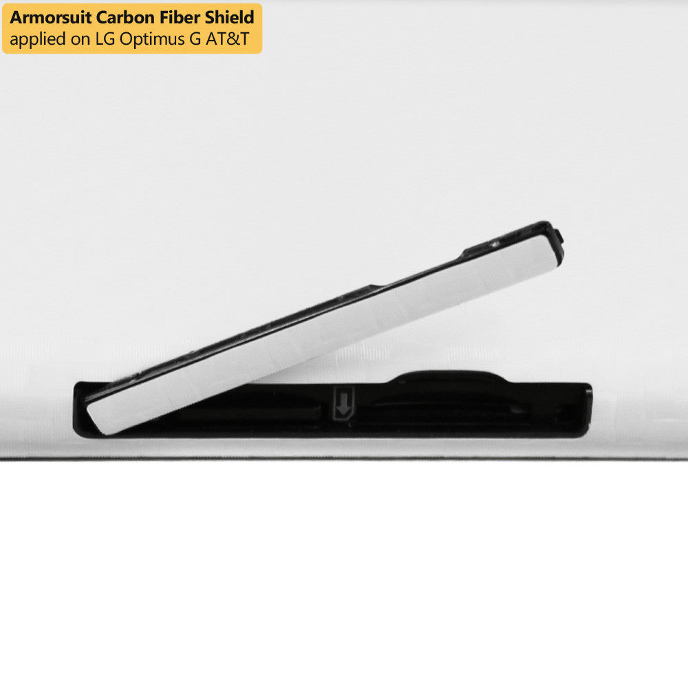 LG Optimus G (AT&T) Screen Protector + White Carbon Fiber Film Protector