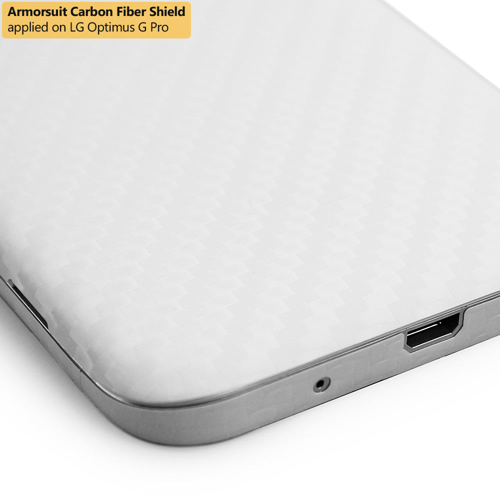 LG Optimus G Pro Screen Protector + White Carbon Fiber Film Protector