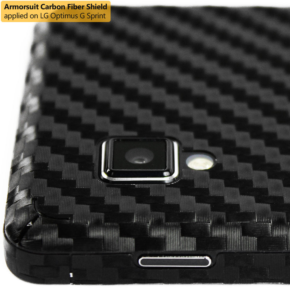 LG Optimus G (Sprint) Screen Protector + Black Carbon Fiber Film Protector
