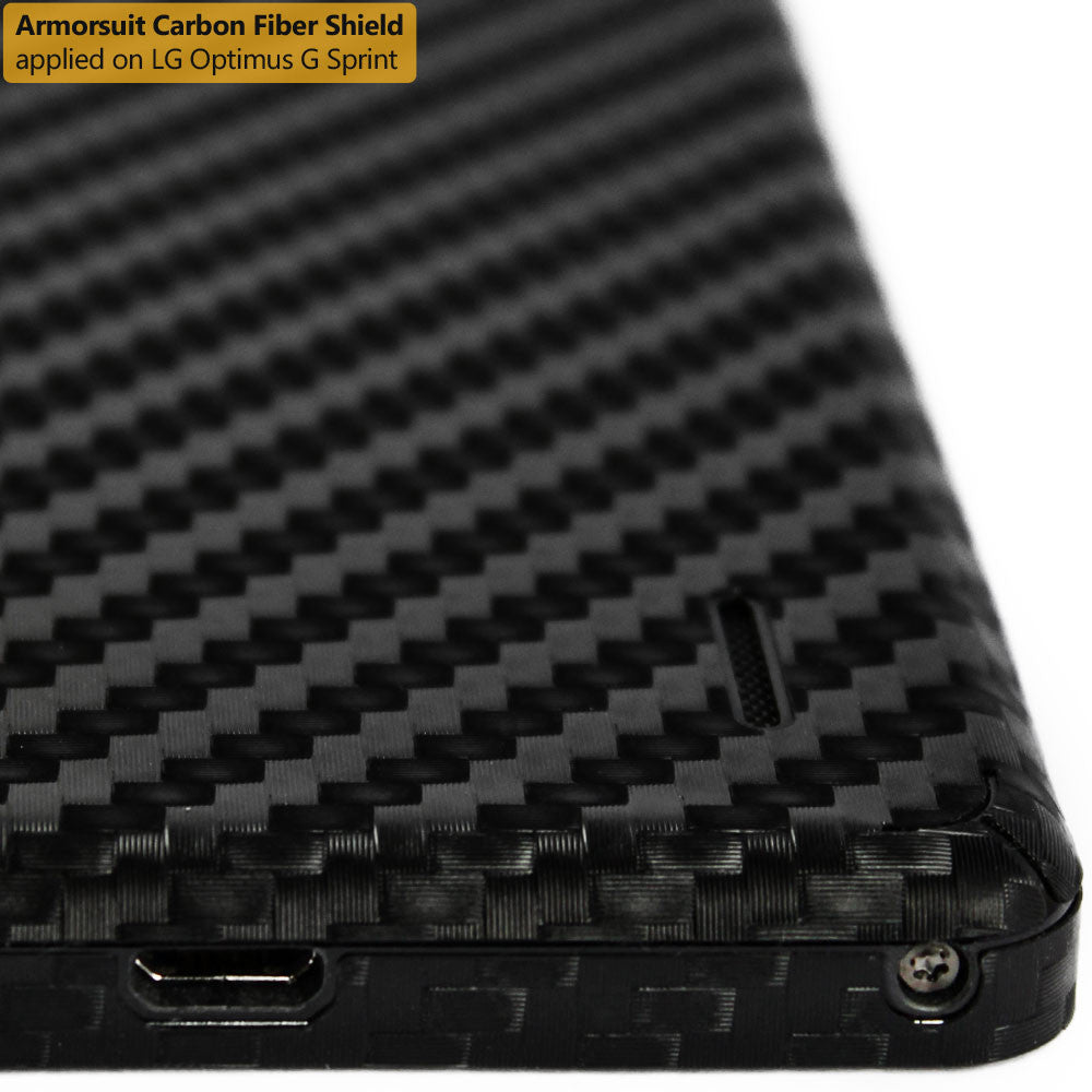 LG Optimus G (Sprint) Screen Protector + Black Carbon Fiber Film Protector