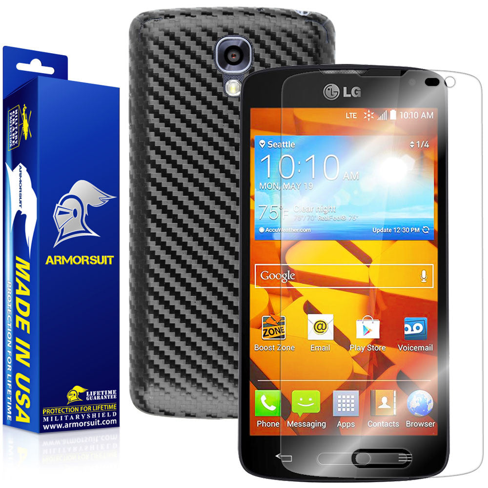 LG Volt Screen Protector + Black Carbon Fiber Skin