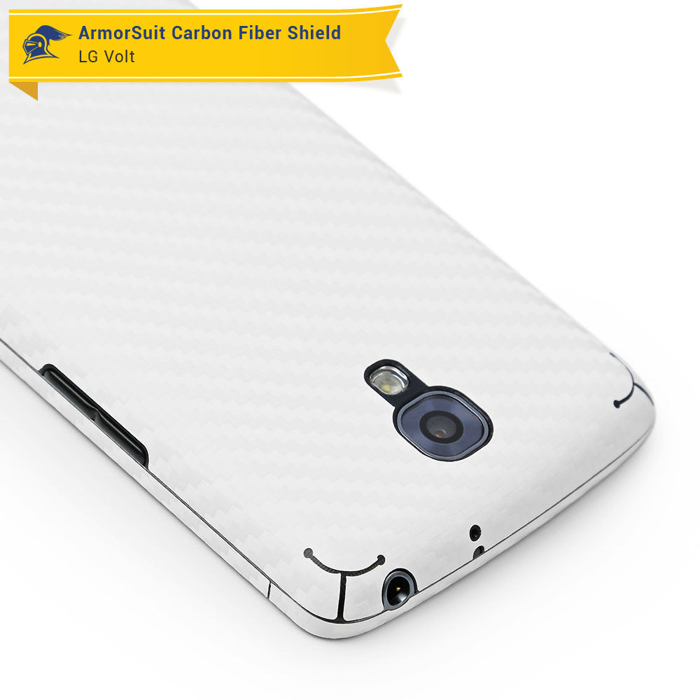 LG Volt Screen Protector + White Carbon Fiber Skin