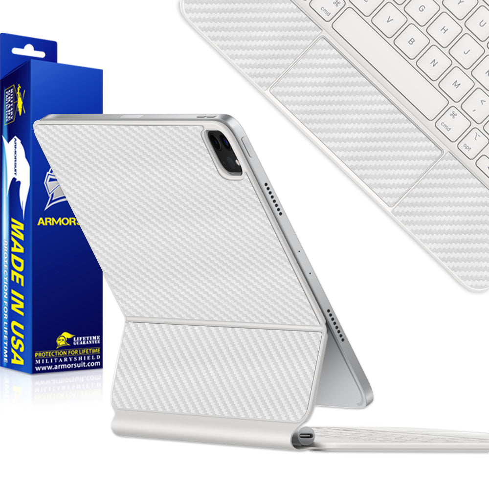 Armorsuit White Carbon Fiber Skin Wrap Film for Magic Keyboard for iPad Pro 11" (4th Gen) / iPad Air (5th Gen)