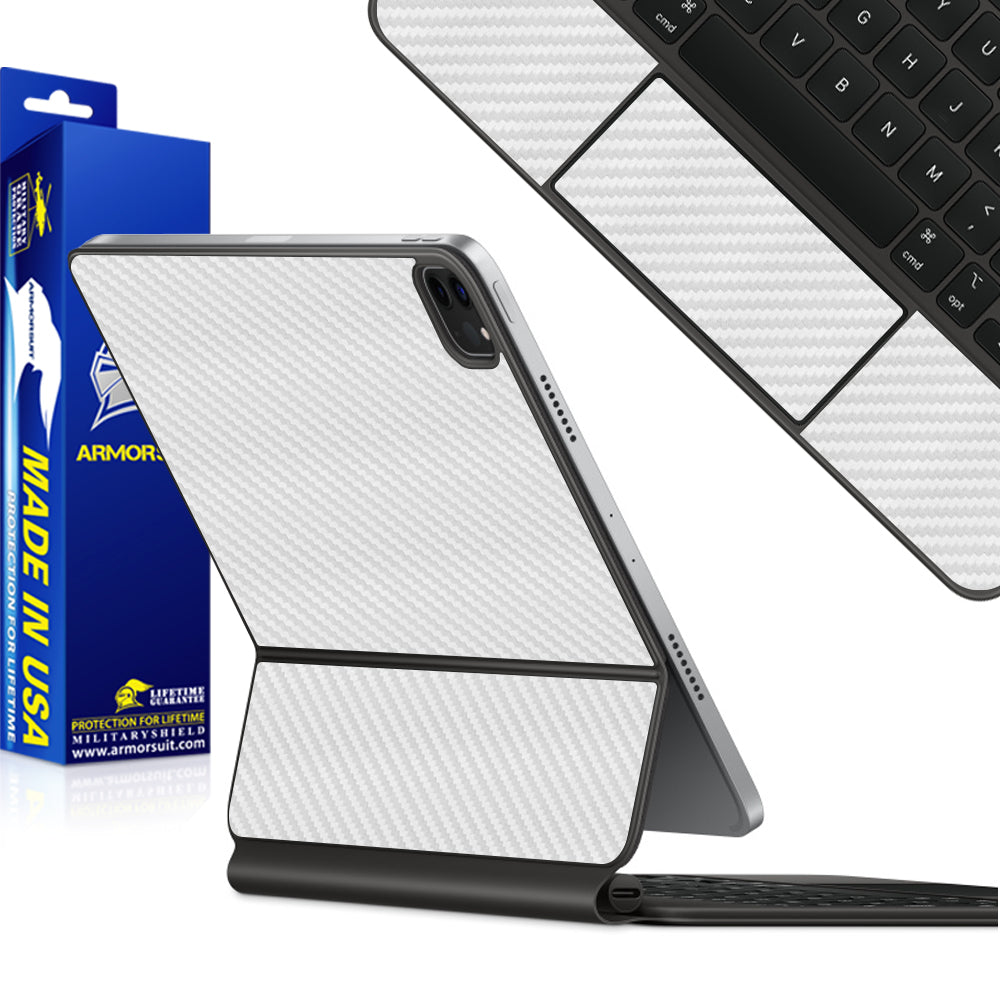 Armorsuit White Carbon Fiber Skin Wrap Film for Magic Keyboard for iPad Pro 12.9" (5th Gen) / (6th Gen)