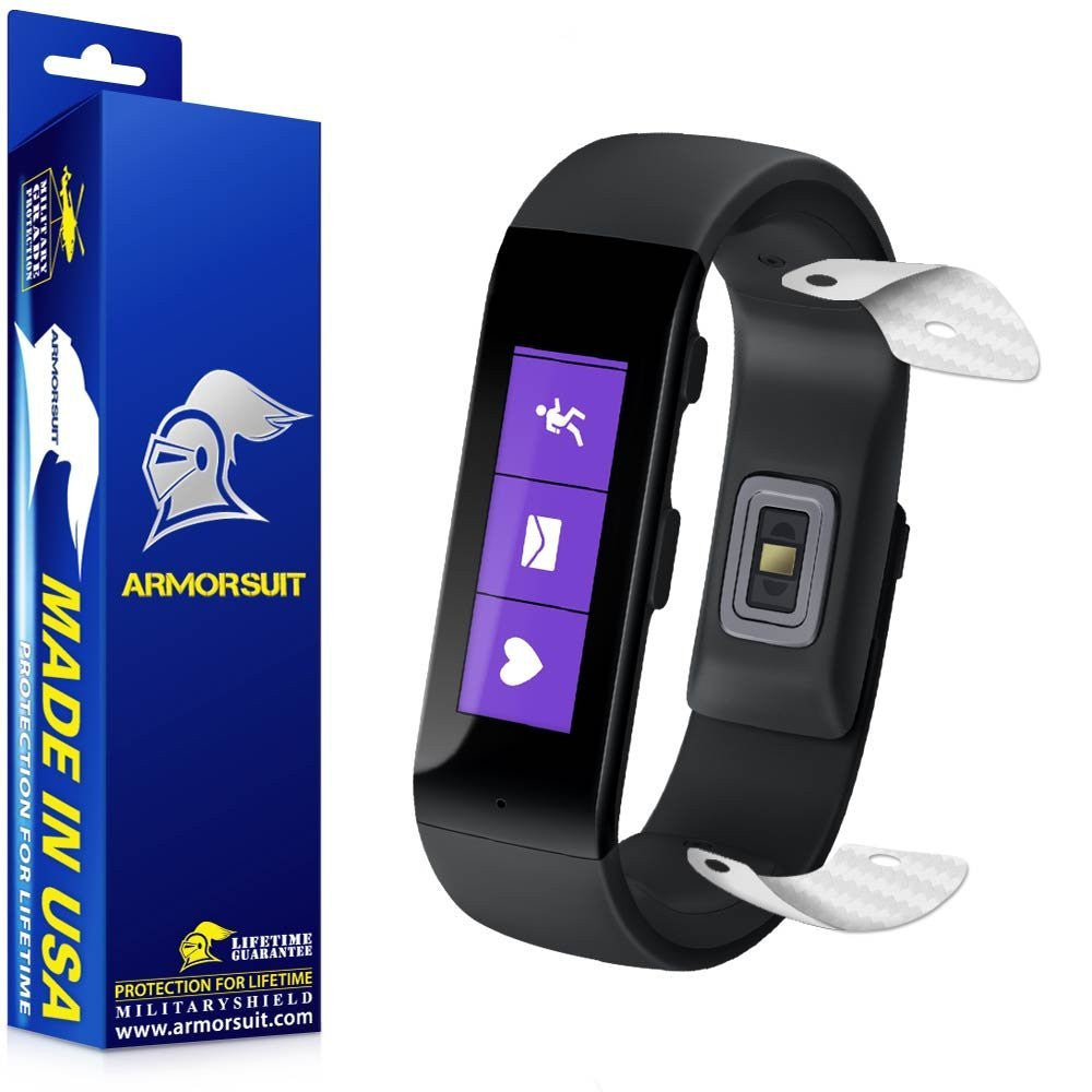 Microsoft Band Medium (4M5-00002) Battery Covers ONLY White Carbon Fiber Skin