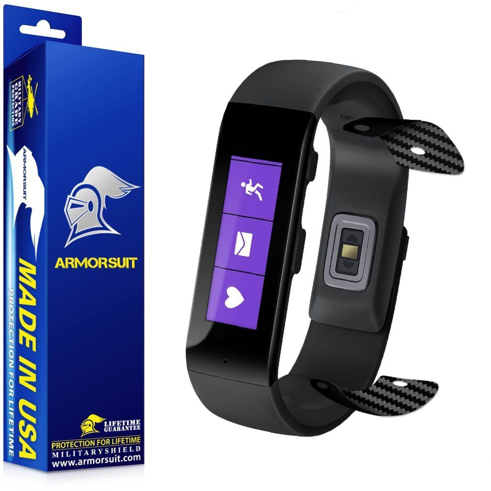 Microsoft Band Medium (4M5-00002) Battery Covers ONLY Black Carbon Fiber Skin
