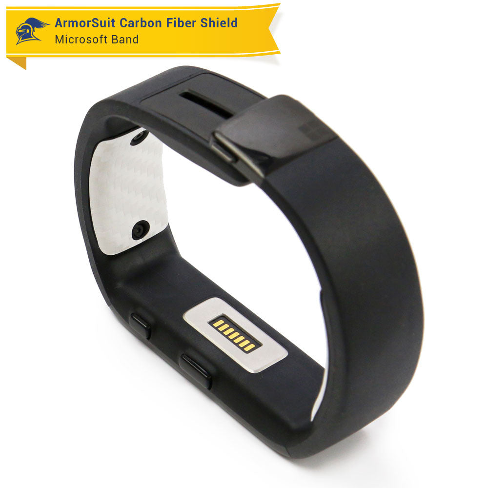 Microsoft Band Medium (4M5-00002) Battery Covers ONLY White Carbon Fiber Skin