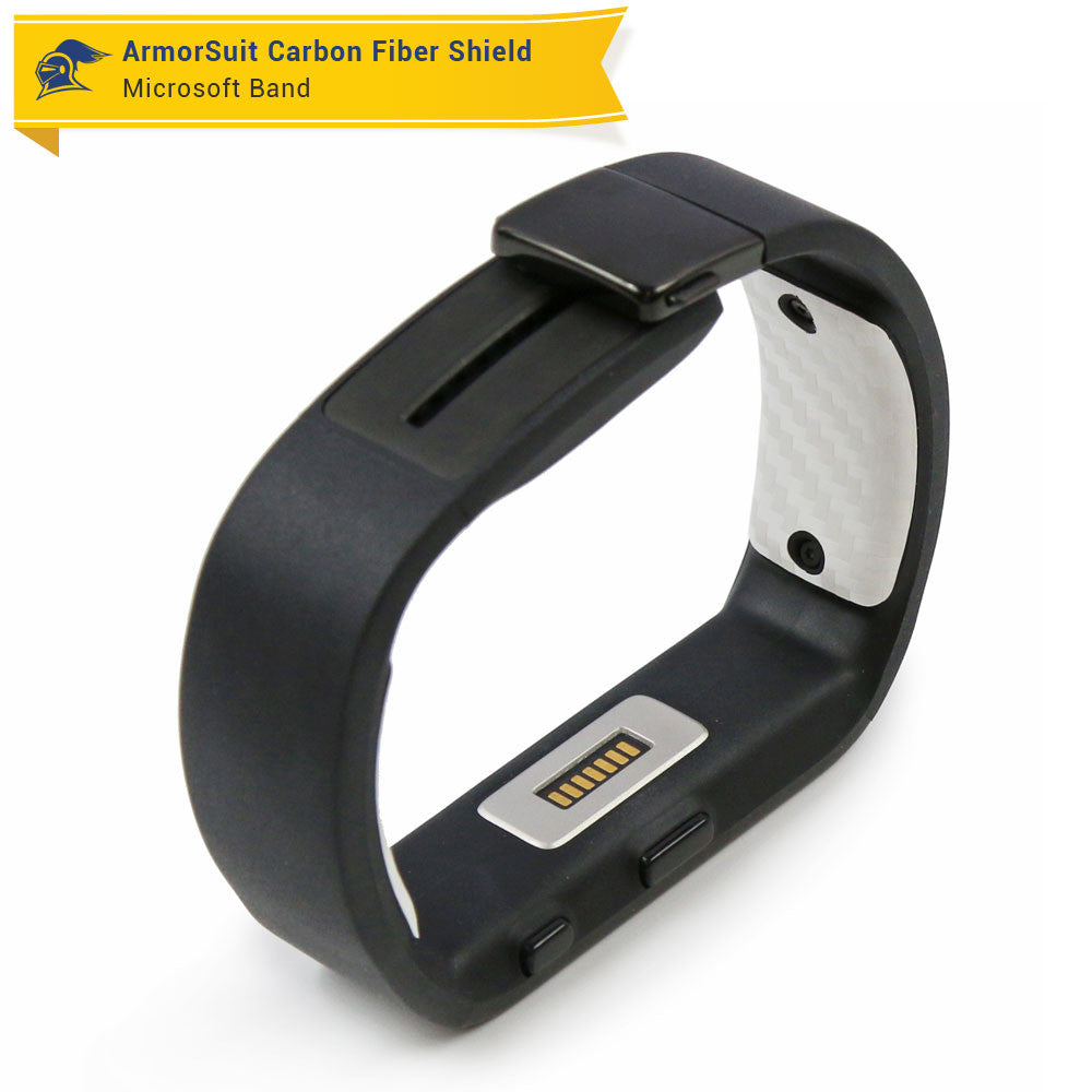 Microsoft Band Medium (4M5-00002) Battery Covers ONLY White Carbon Fiber Skin