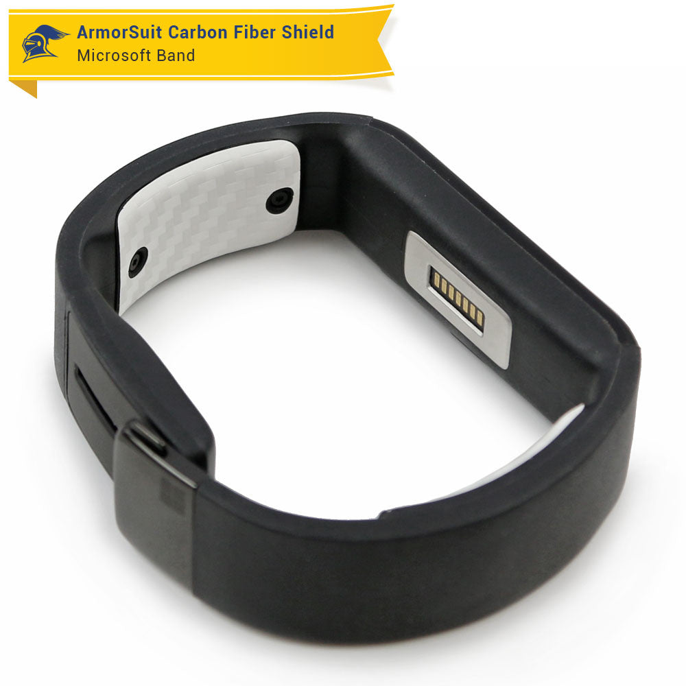 Microsoft Band Medium (4M5-00002) Battery Covers ONLY White Carbon Fiber Skin