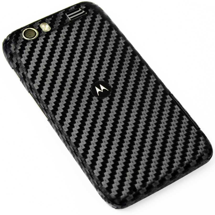 Motorola Atrix HD Screen Protector + Black Carbon Fiber Skin Protector