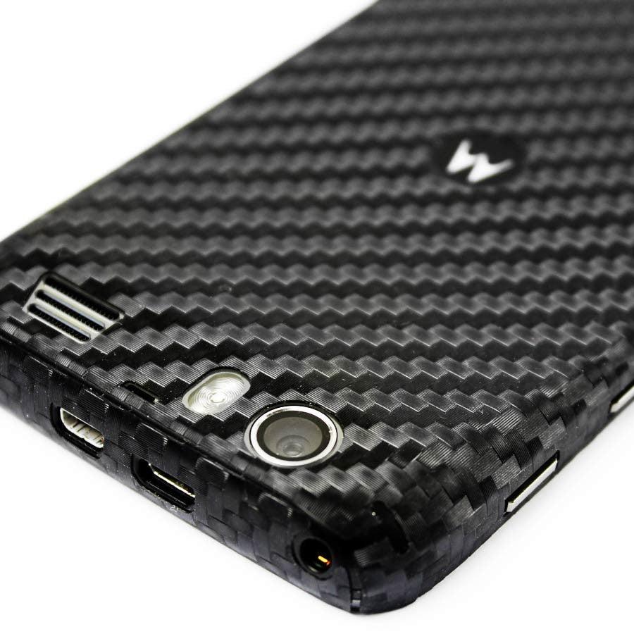 Motorola Atrix HD Screen Protector + Black Carbon Fiber Skin Protector