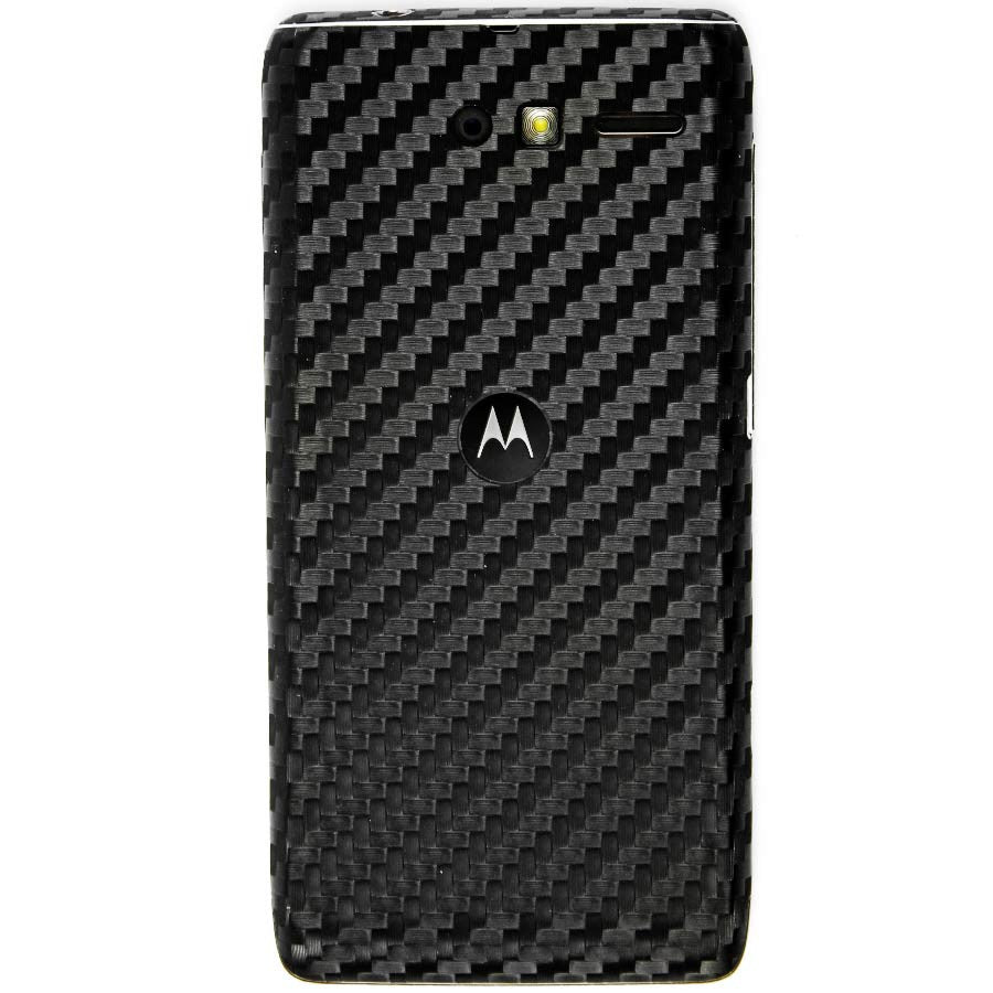 Motorola Luge / Motorola Droid RAZR M Screen Protector + Black Carbon Fiber Skin Protector