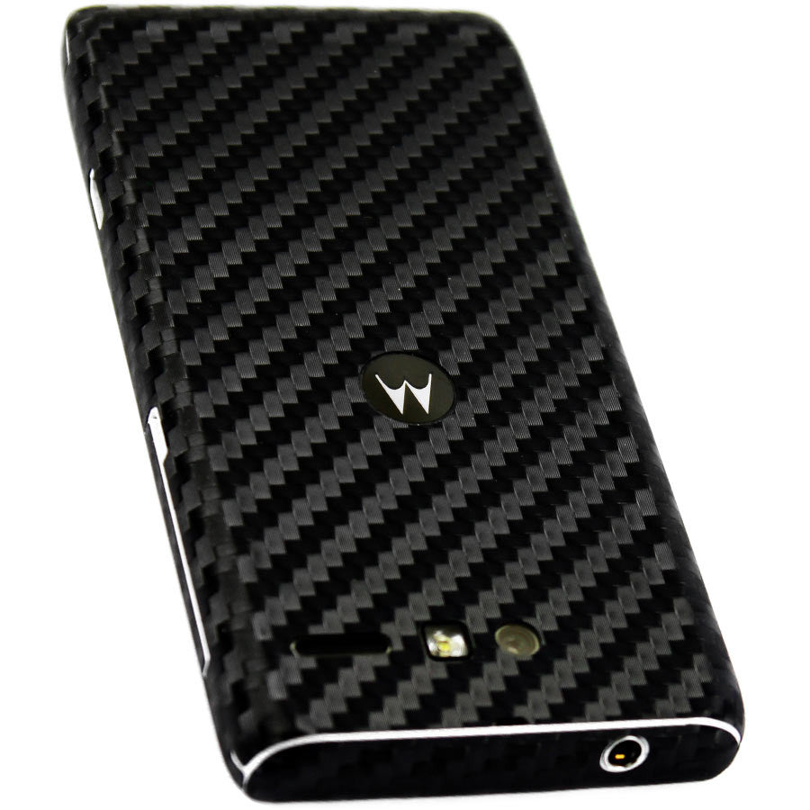 Motorola Luge / Motorola Droid RAZR M Screen Protector + Black Carbon Fiber Skin Protector