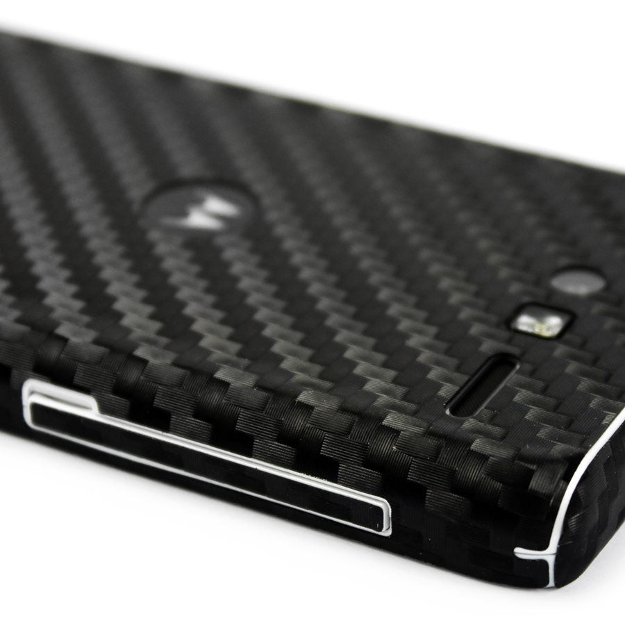 Motorola Luge / Motorola Droid RAZR M Screen Protector + Black Carbon Fiber Skin Protector
