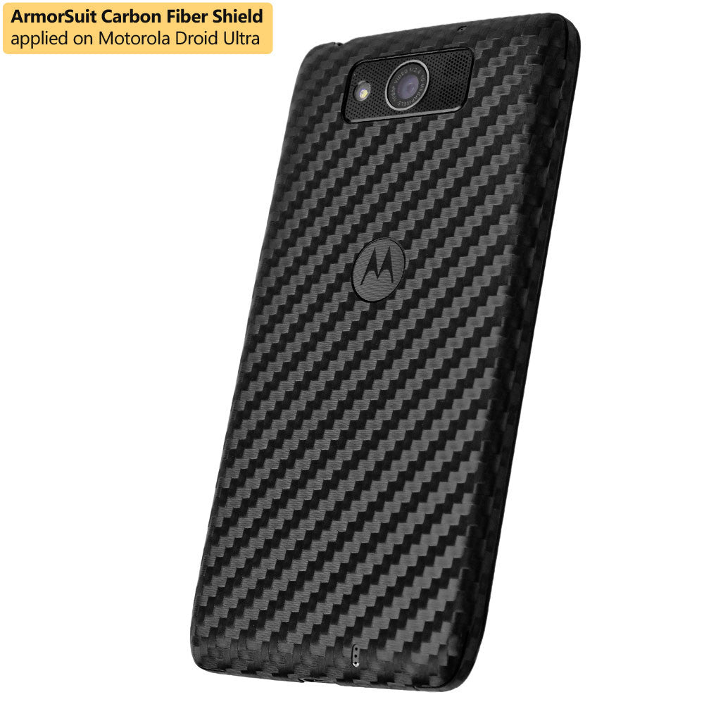 Motorola Droid Ultra Screen Protector + Black Carbon Fiber Film Protector