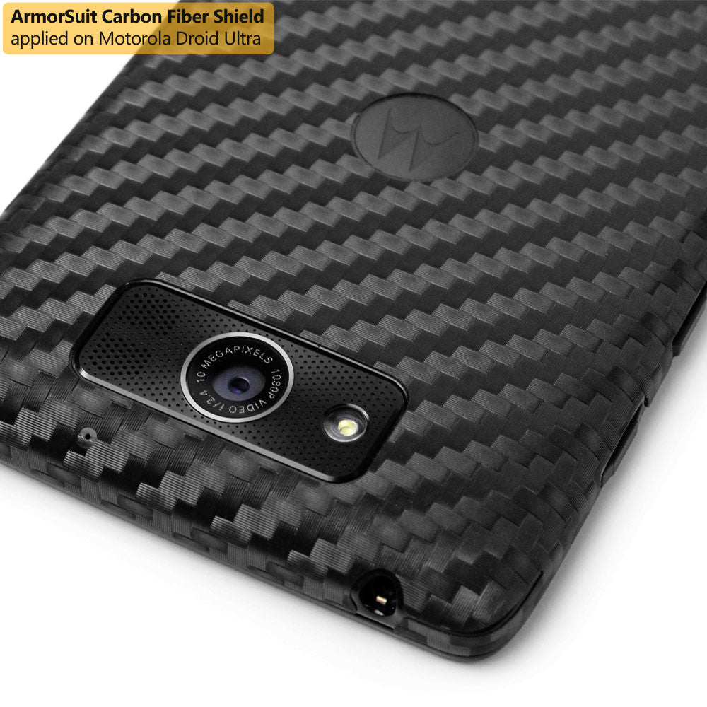 Motorola Droid Ultra Screen Protector + Black Carbon Fiber Film Protector