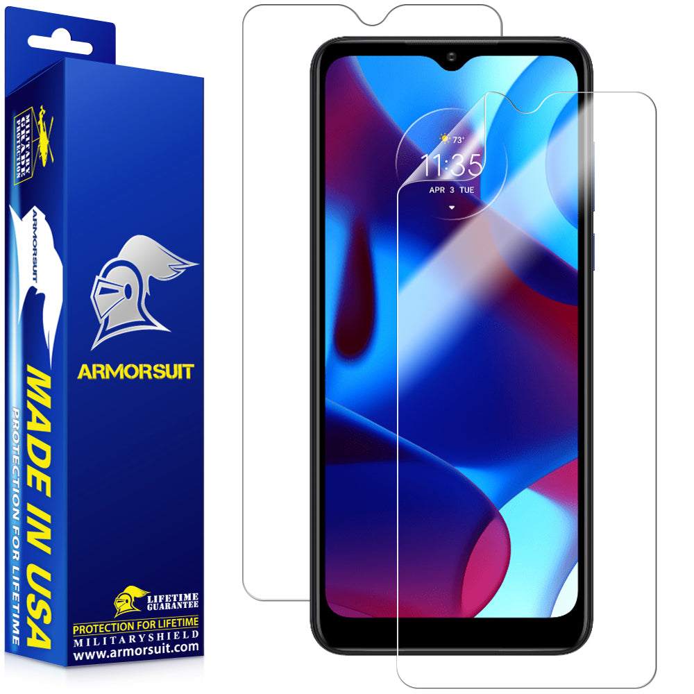 [2 Pack] ArmorSuit MilitaryShield Anti-Glare Screen Protector Designed for Motorola Moto G Pure [6.5 inch] (2021)  Anti-Bubble Clear Film