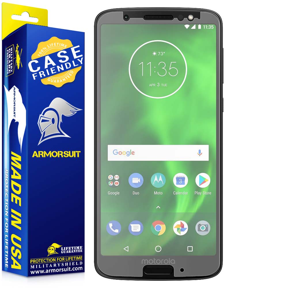 [2 Pack] Motorola Moto G6 Plus Case Friendly Screen Protector