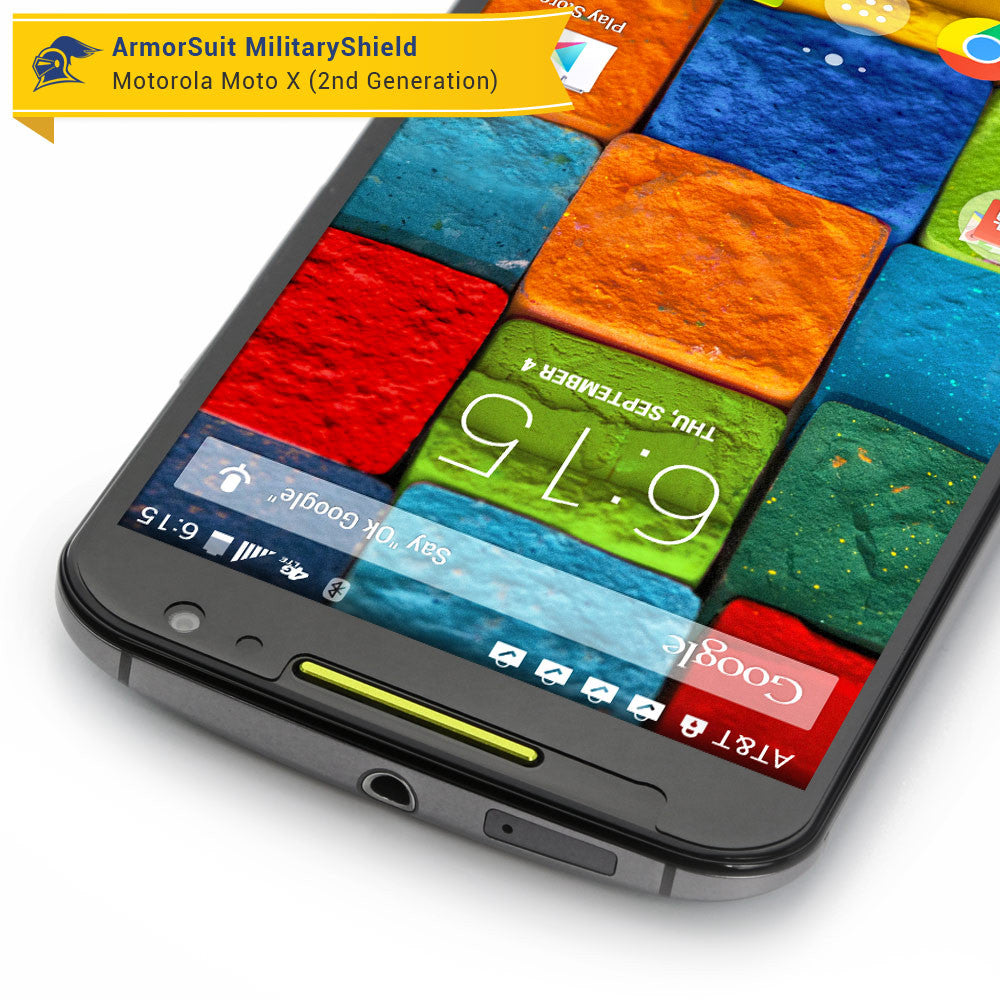 Motorola Moto X (2nd Generation 2014) Screen Protector + Black Carbon Fiber Skin