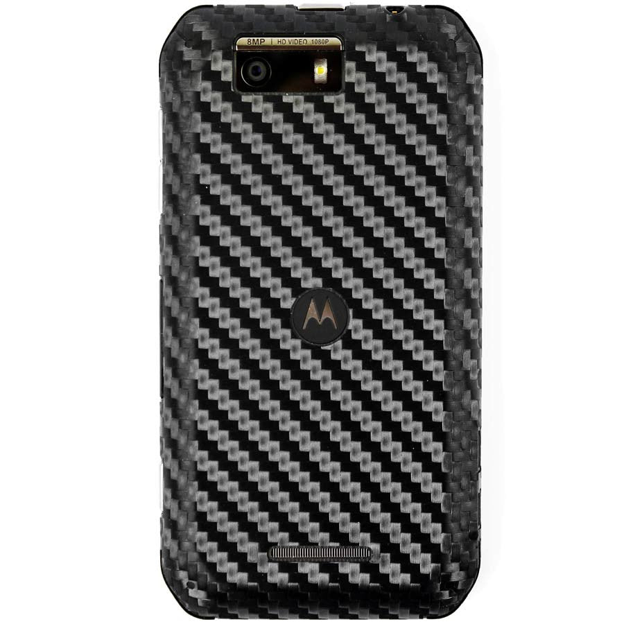 Motorola Photon Q 4G LTE Screen Protector + Black Carbon Fiber Skin Protector