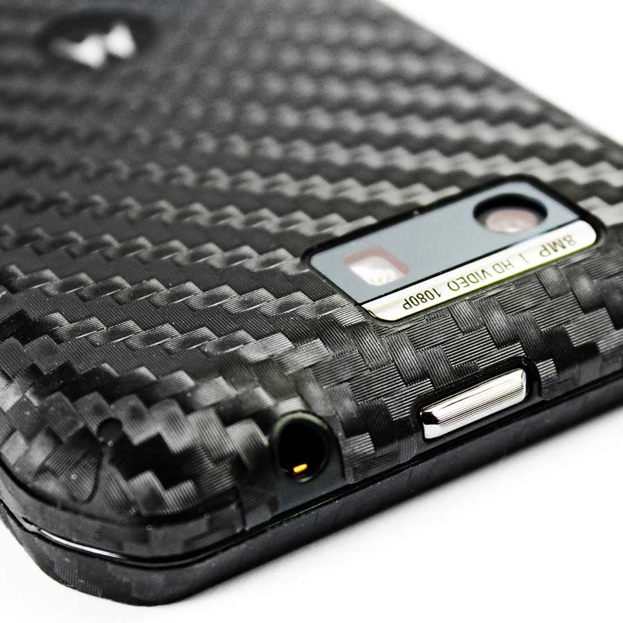 Motorola Photon Q 4G LTE Screen Protector + Black Carbon Fiber Skin Protector