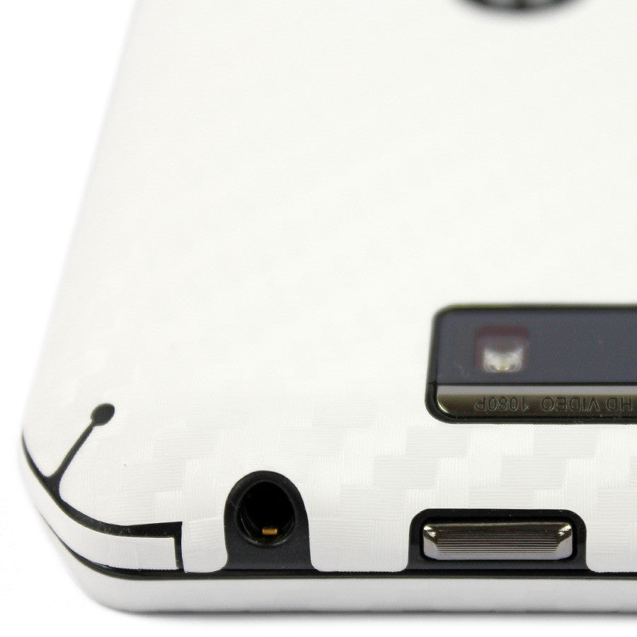 Motorola Photon Q 4G LTE Screen Protector + White Carbon Fiber Skin Protector