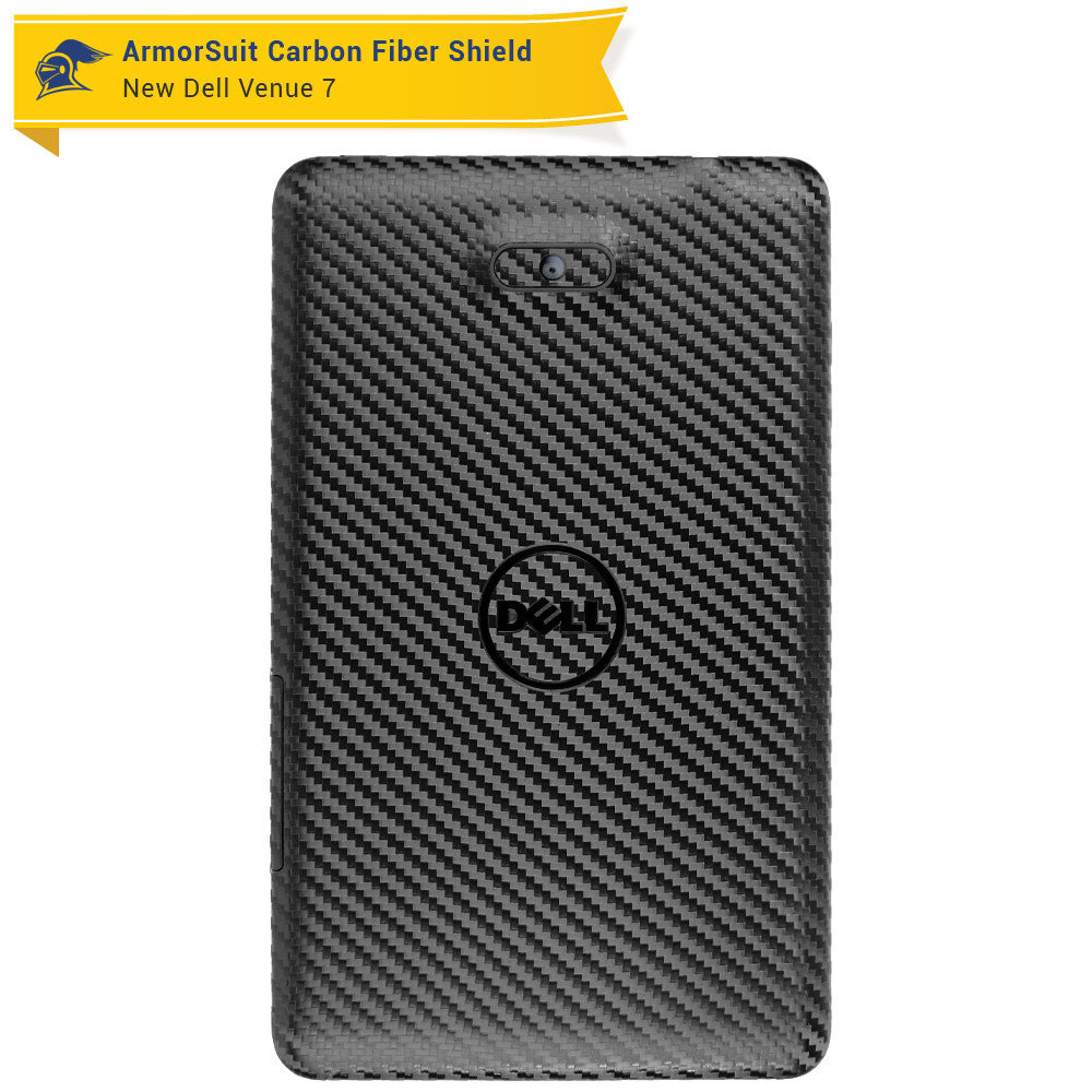 New Dell Venue 7 (2014) Screen Protector + Black Carbon Fiber Skin Protector