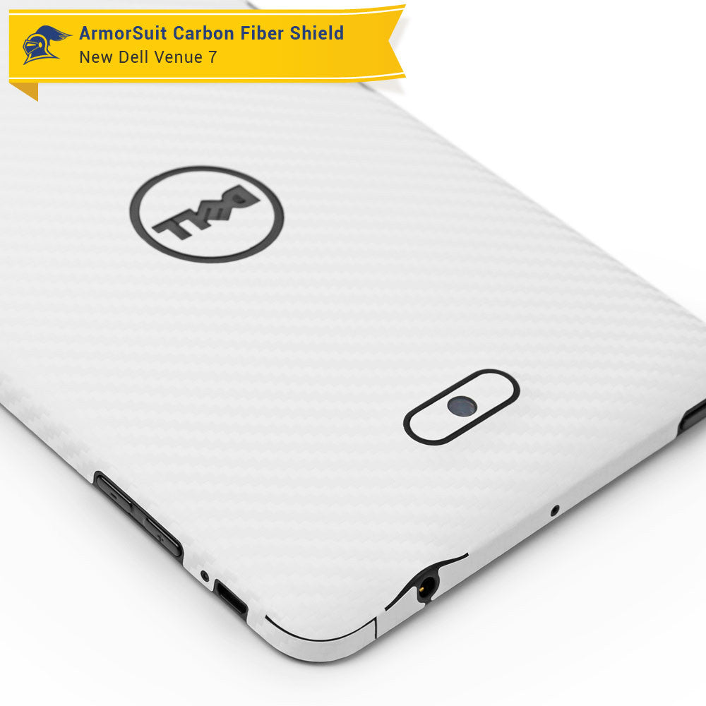 New Dell Venue 7 (2014) Screen Protector + White Carbon Fiber Skin Protector