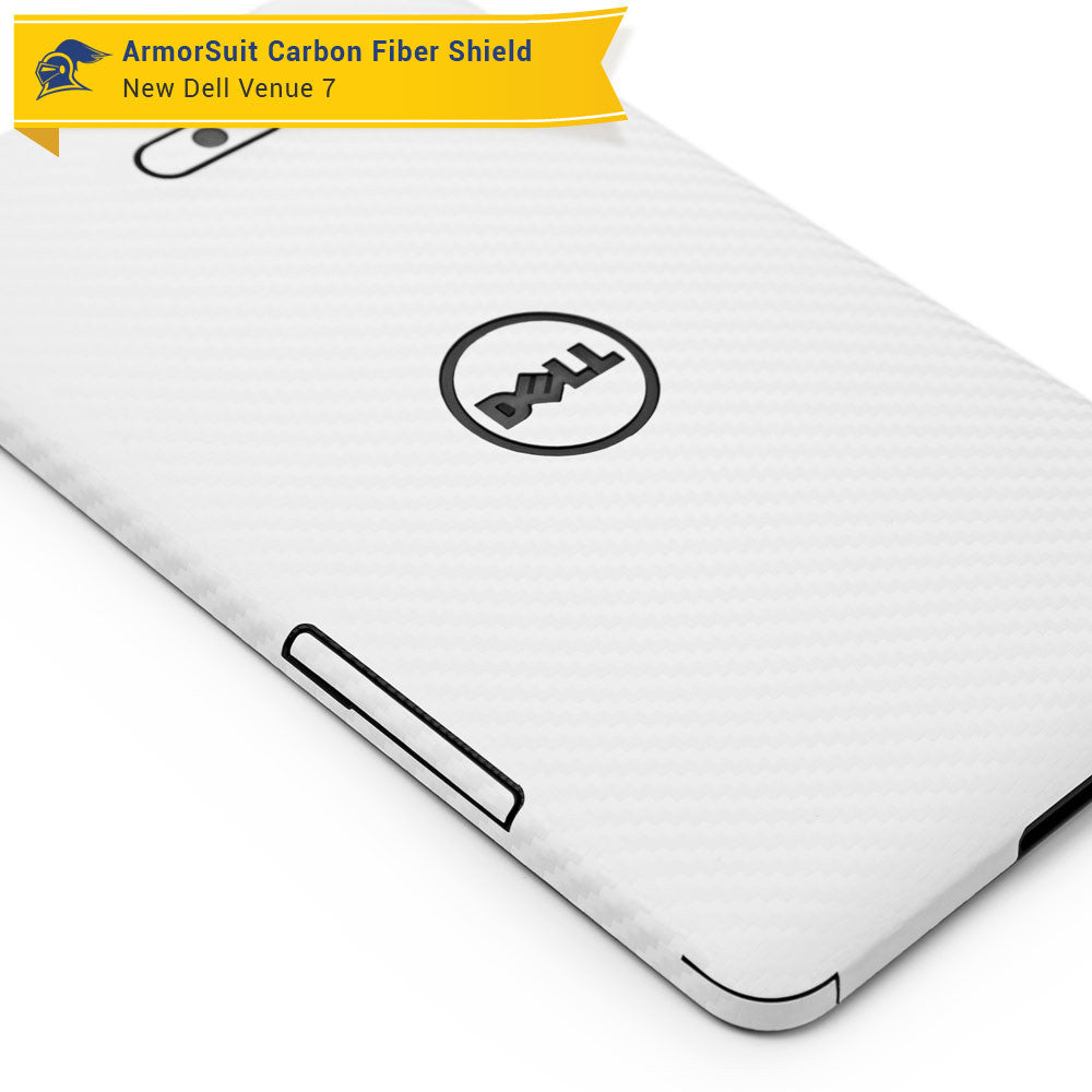 New Dell Venue 7 (2014) Screen Protector + White Carbon Fiber Skin Protector