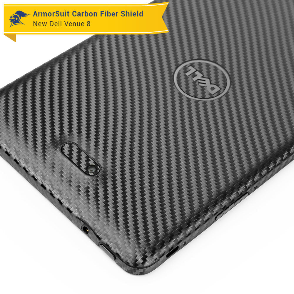 New Dell Venue 8 (2014) Screen Protector + Black Carbon Fiber Skin Protector