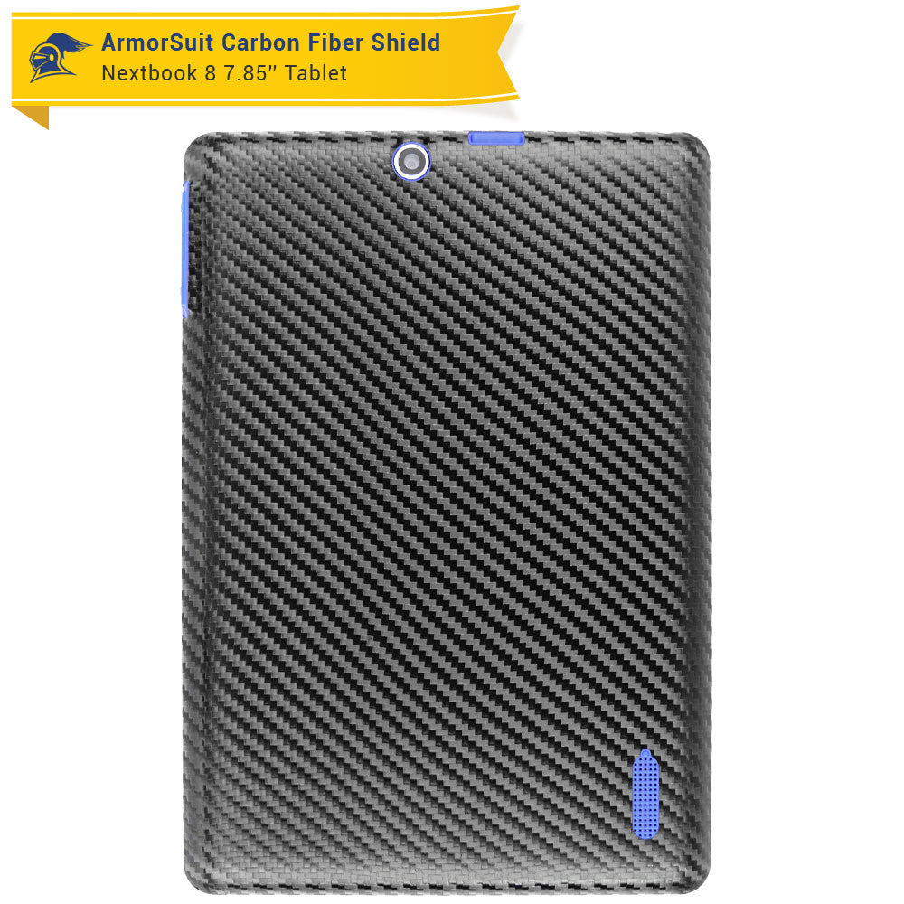 Nextbook 8 7.85'' Tablet NX785QC8G Quad Core Screen Protector + Black Carbon Fiber