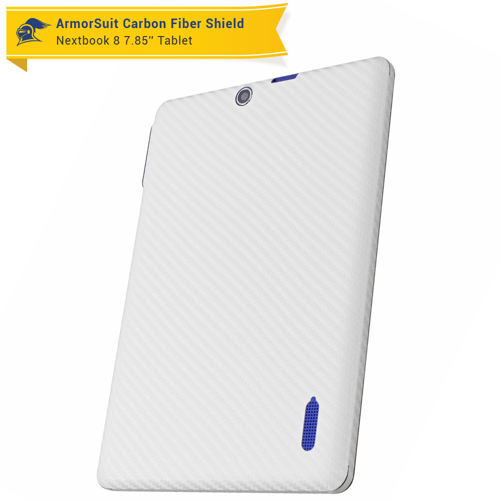 Nextbook 8 7.85'' Tablet NX785QC8G Quad Core Screen Protector + White Carbon Fiber