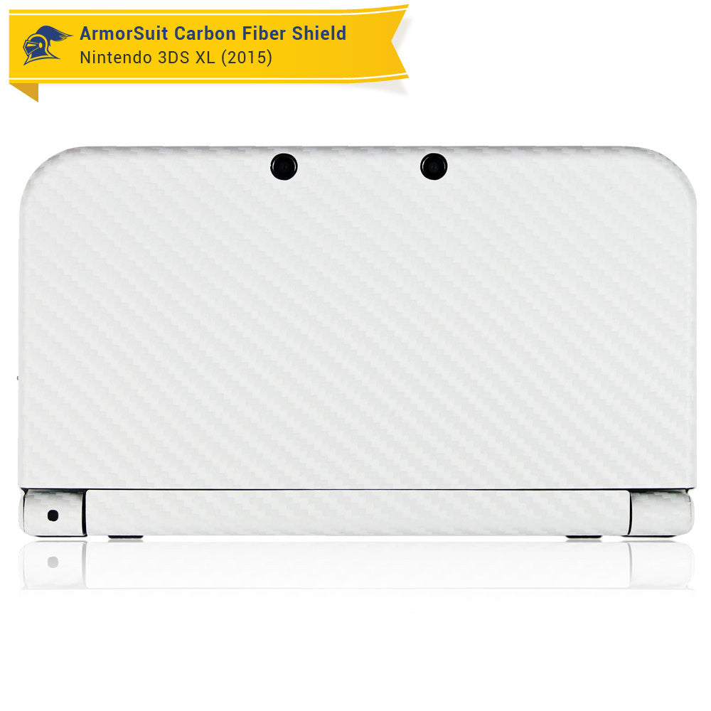 New Nintendo 3DS XL (2015) Screen Protector + White Carbon Fiber Skin