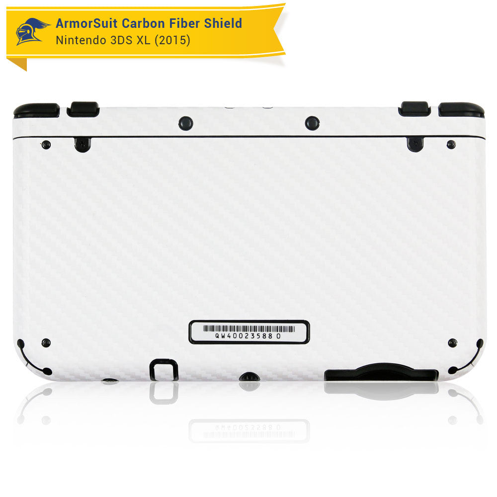 New Nintendo 3DS XL 2015 Screen Protector White Carbon Fiber Skin