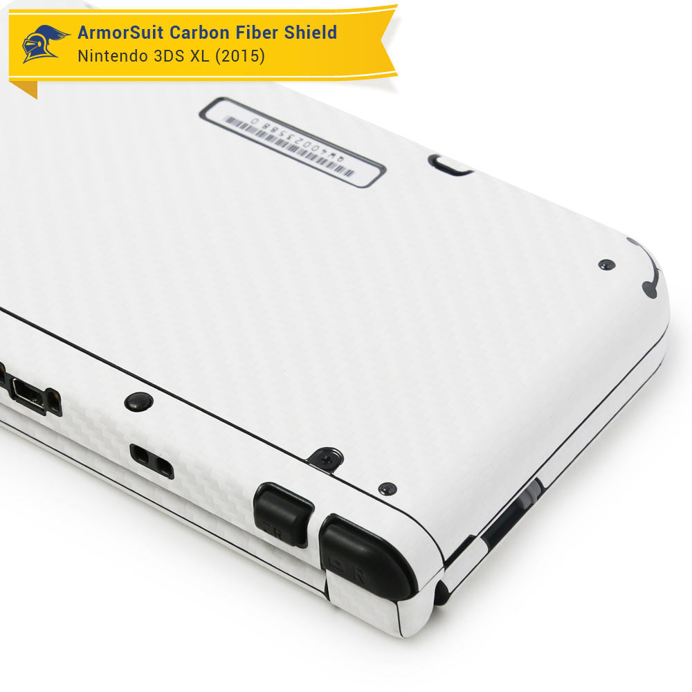 New Nintendo 3DS XL (2015) Screen Protector + White Carbon Fiber Skin