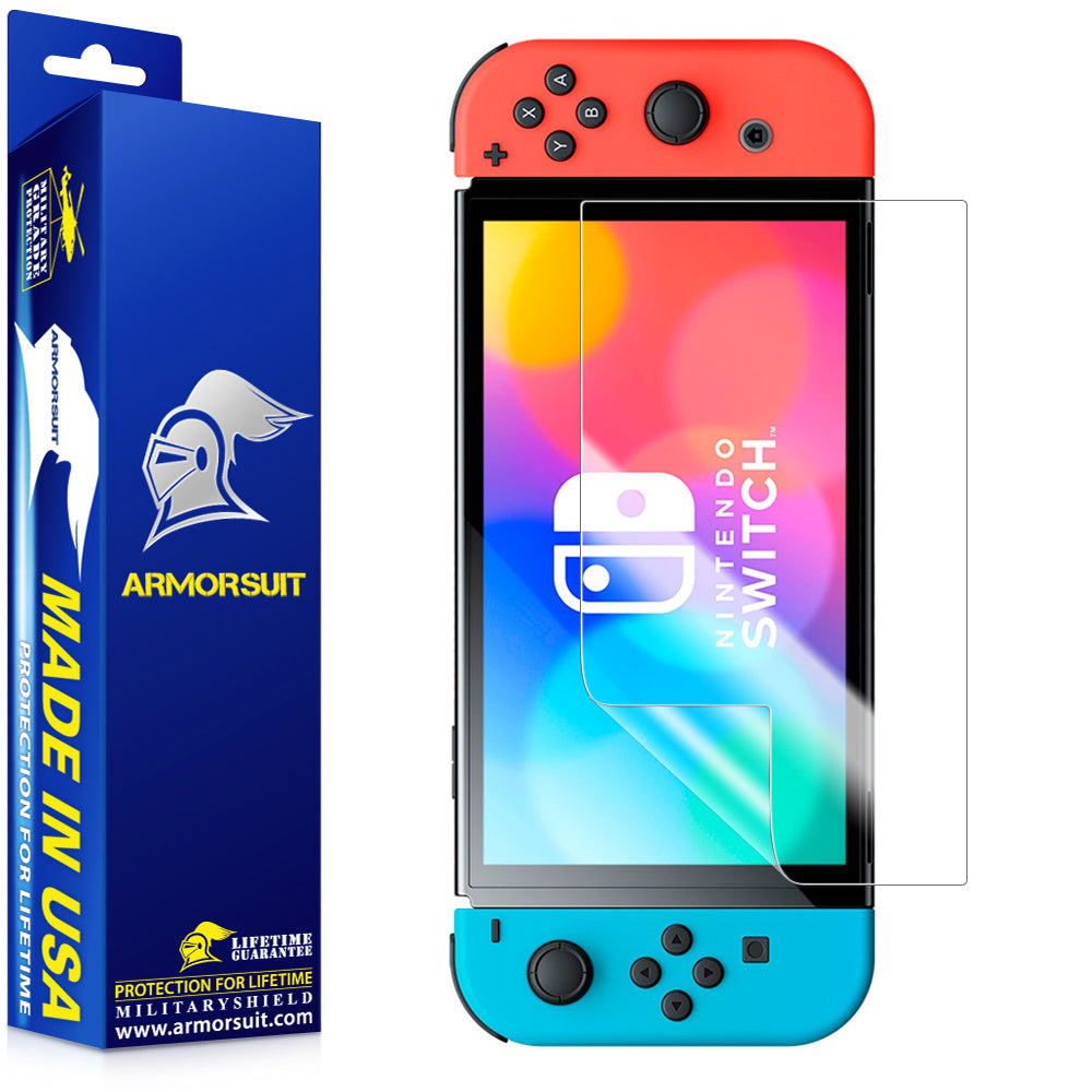 ArmorSuit MilitaryShield Full Body Skin Film + Screen Protector for Nintendo Switch OLED (2021) - Anti-Bubble HD Clear Film