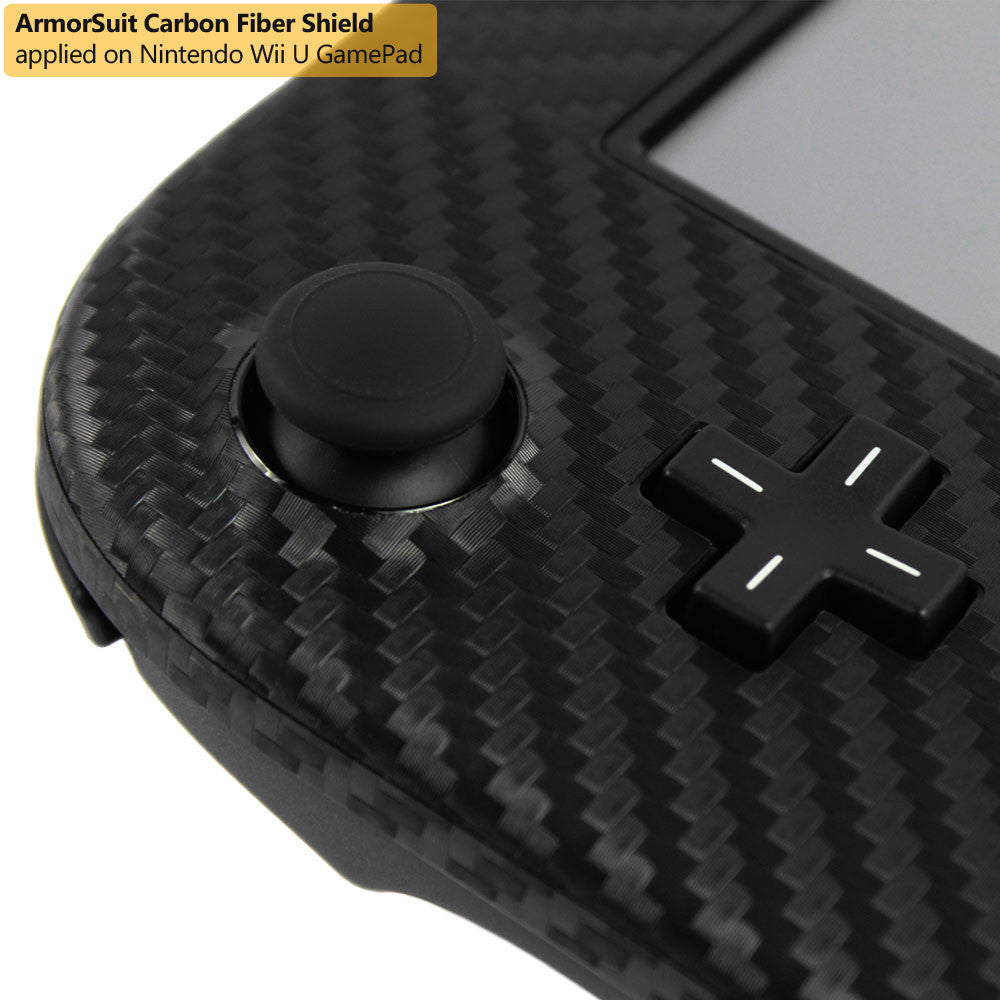 Nintendo Wii U GamePad Screen Protector + Black Carbon Fiber Film Prot