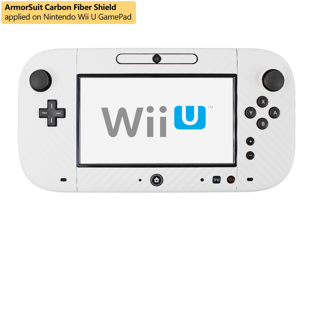 Nintendo Wii U GamePad Screen Protector + White Carbon Fiber Film Protector