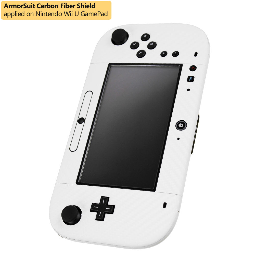 Nintendo Wii U GamePad Screen Protector + White Carbon Fiber Film Protector