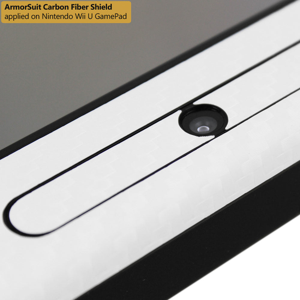 Nintendo Wii U GamePad Screen Protector + White Carbon Fiber Film Protector
