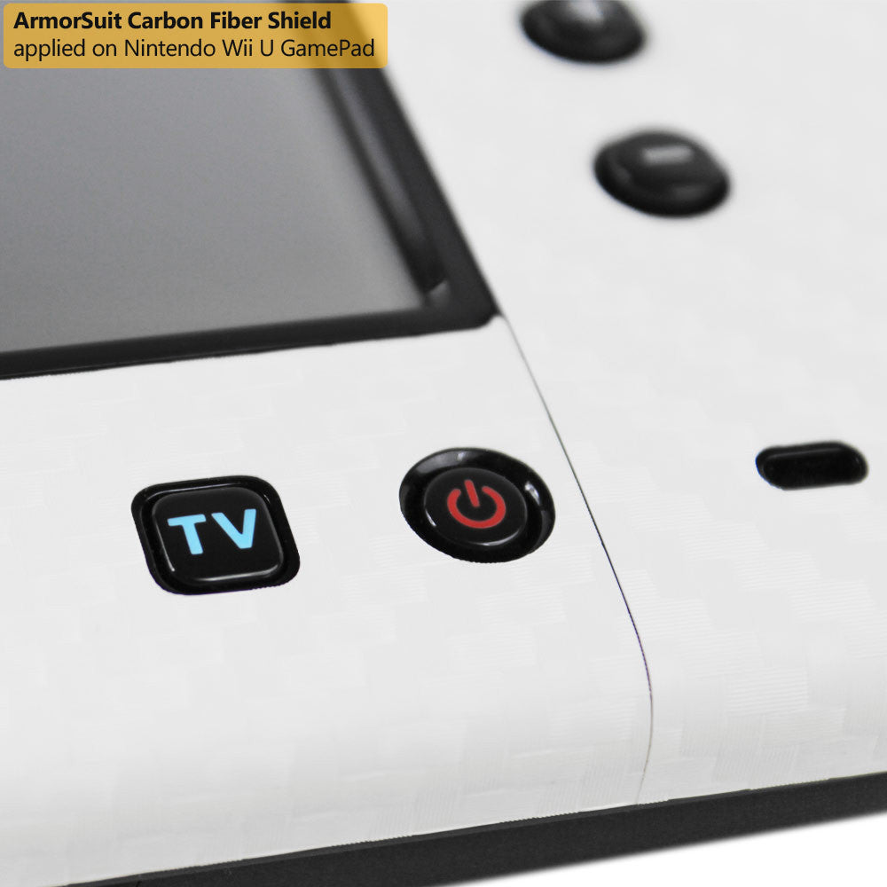 Nintendo Wii U GamePad Screen Protector + White Carbon Fiber Film Protector