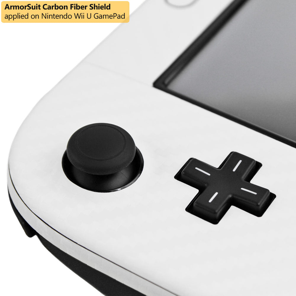 Nintendo Wii U GamePad Screen Protector + White Carbon Fiber Film Protector