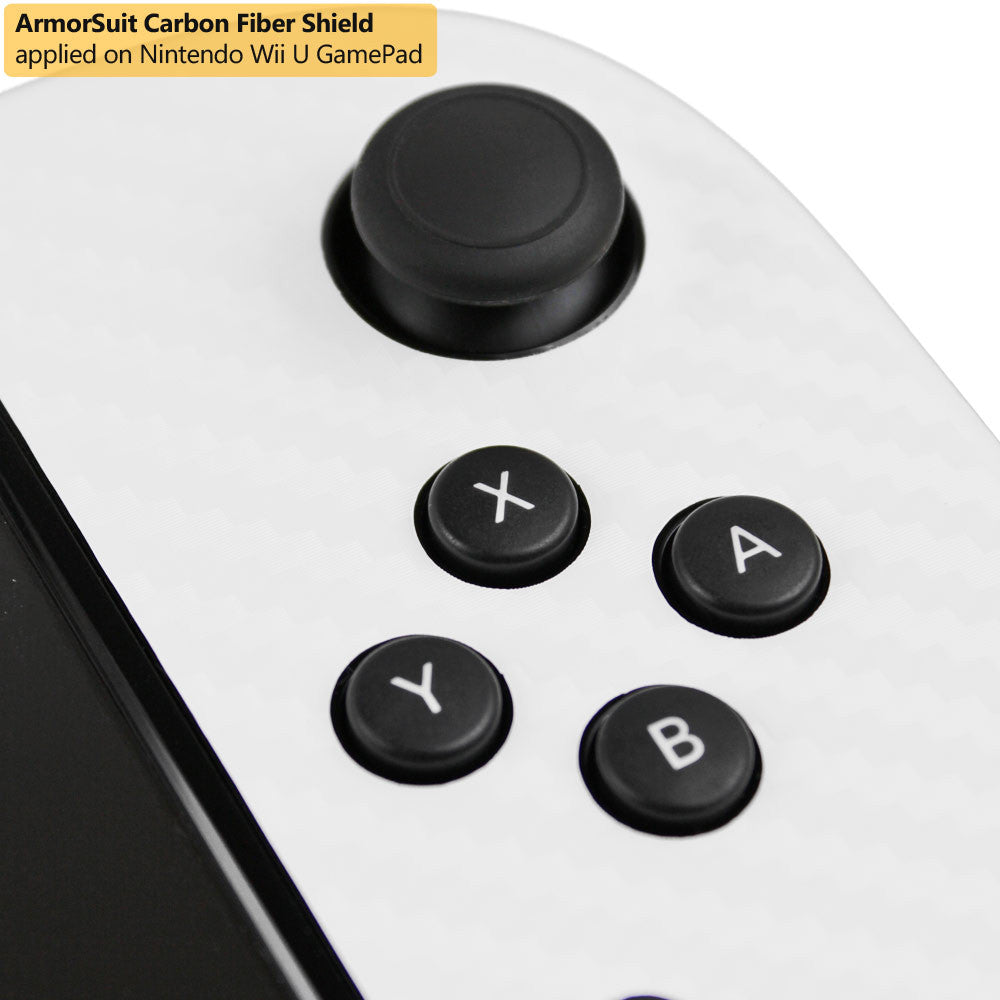Nintendo Wii U GamePad Screen Protector + White Carbon Fiber Film Protector