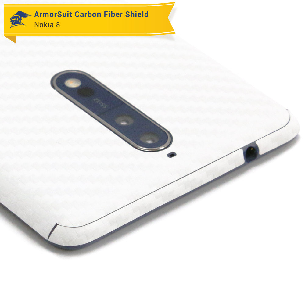 Nokia 8 Screen Protector + White Carbon Fiber