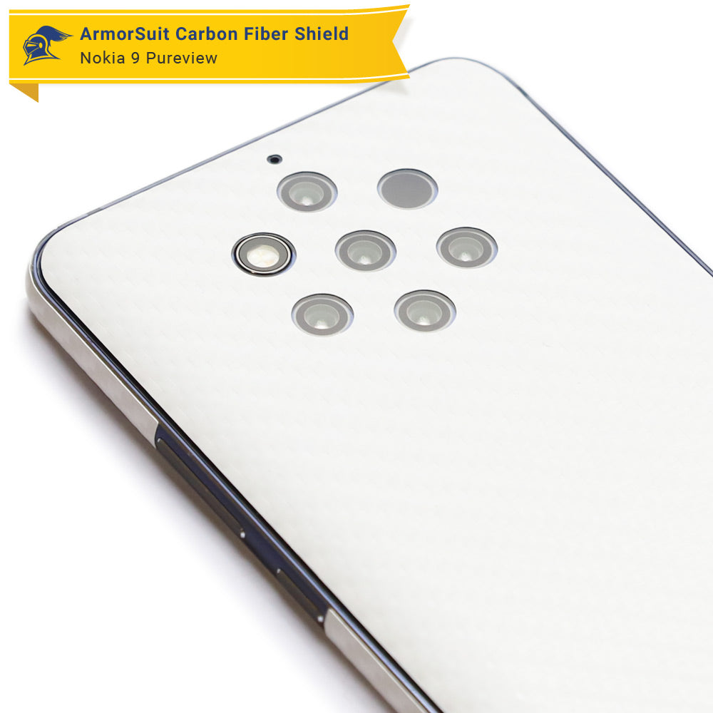 Nokia 9 Pureview Screen Protector + White Carbon Fiber
