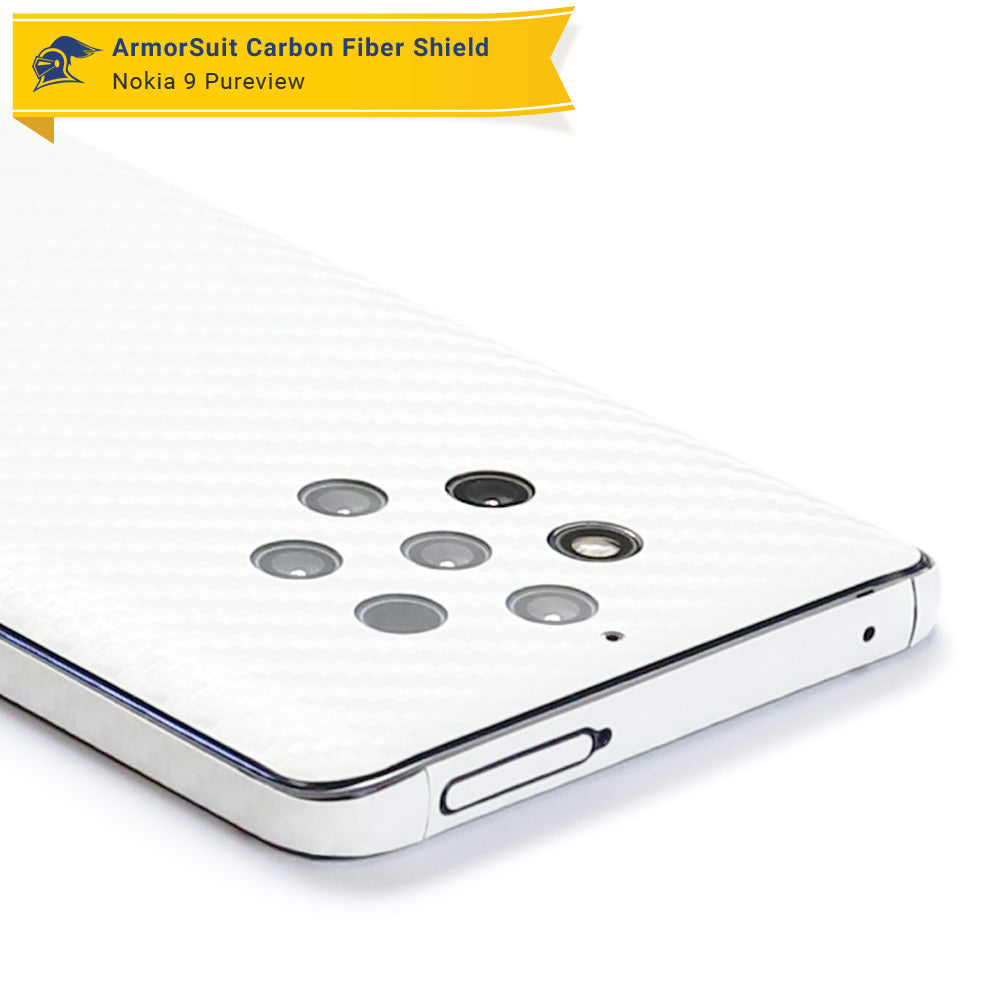 Nokia 9 Pureview Screen Protector + White Carbon Fiber