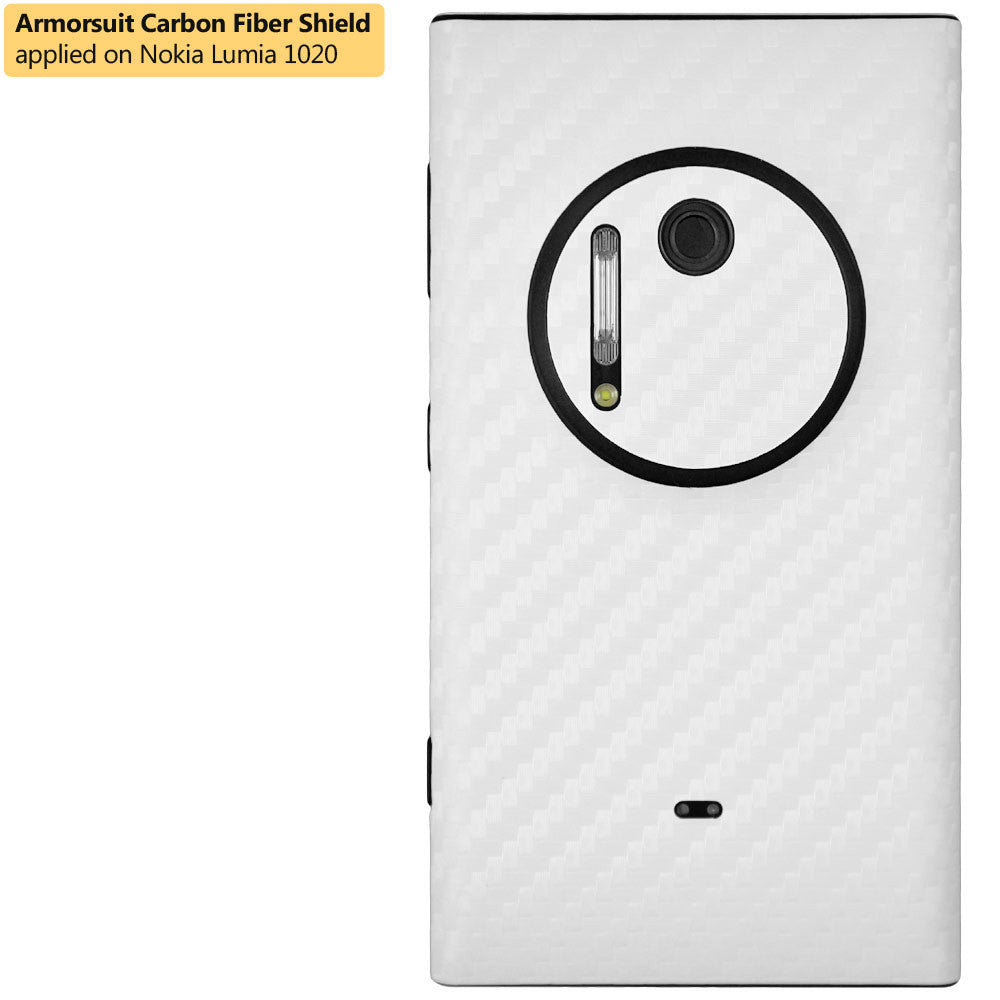 Nokia Lumia 1020 Screen Protector + White Carbon Fiber Film Protector